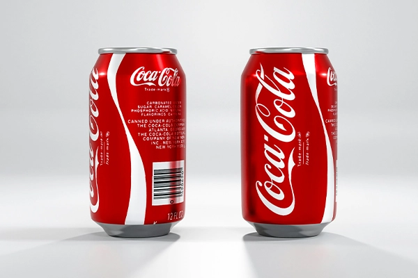 Canette rouge Coca-Cola, exemple de logo rouge
