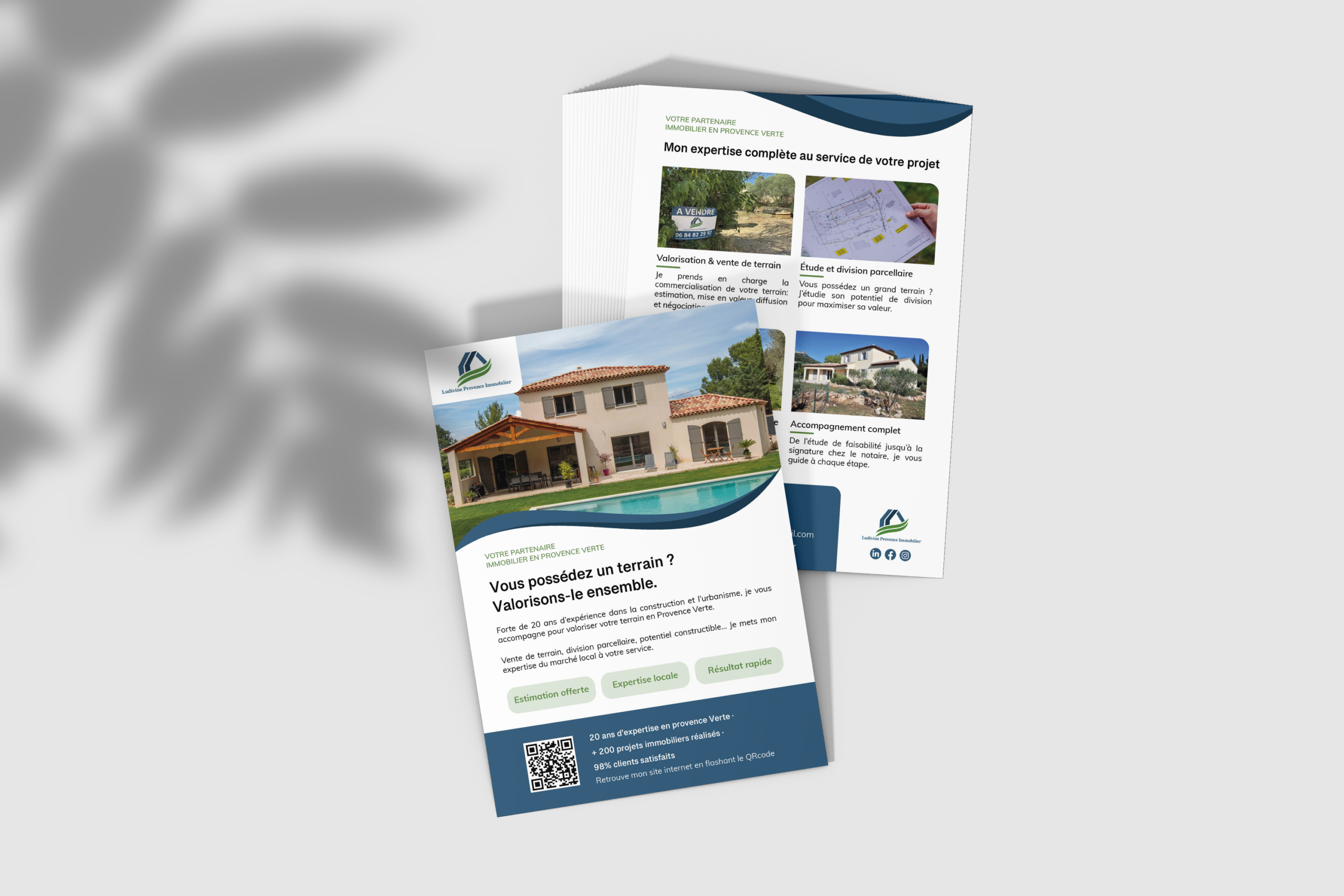 Flyer agence immobilière Ludivine Provence Immobilier — Be2crea graphiste Toulon
