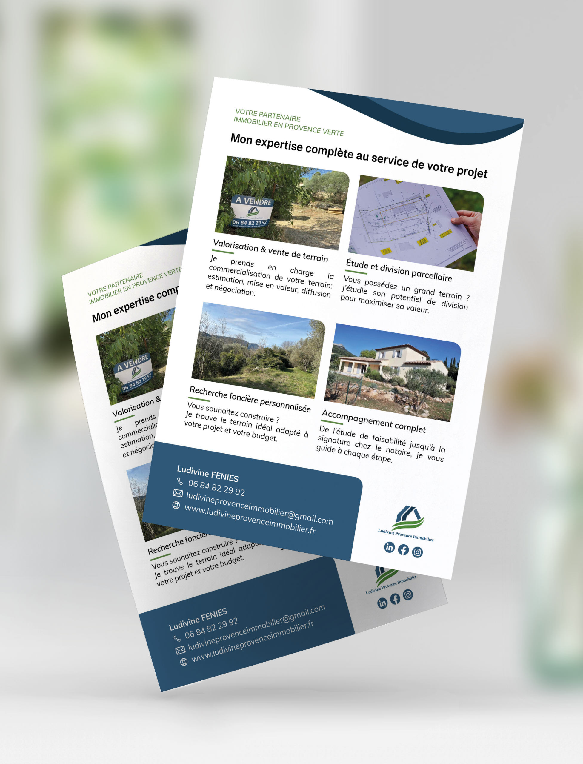 Flyer agence immobilière — verso services Ludivine Provence Immobilier